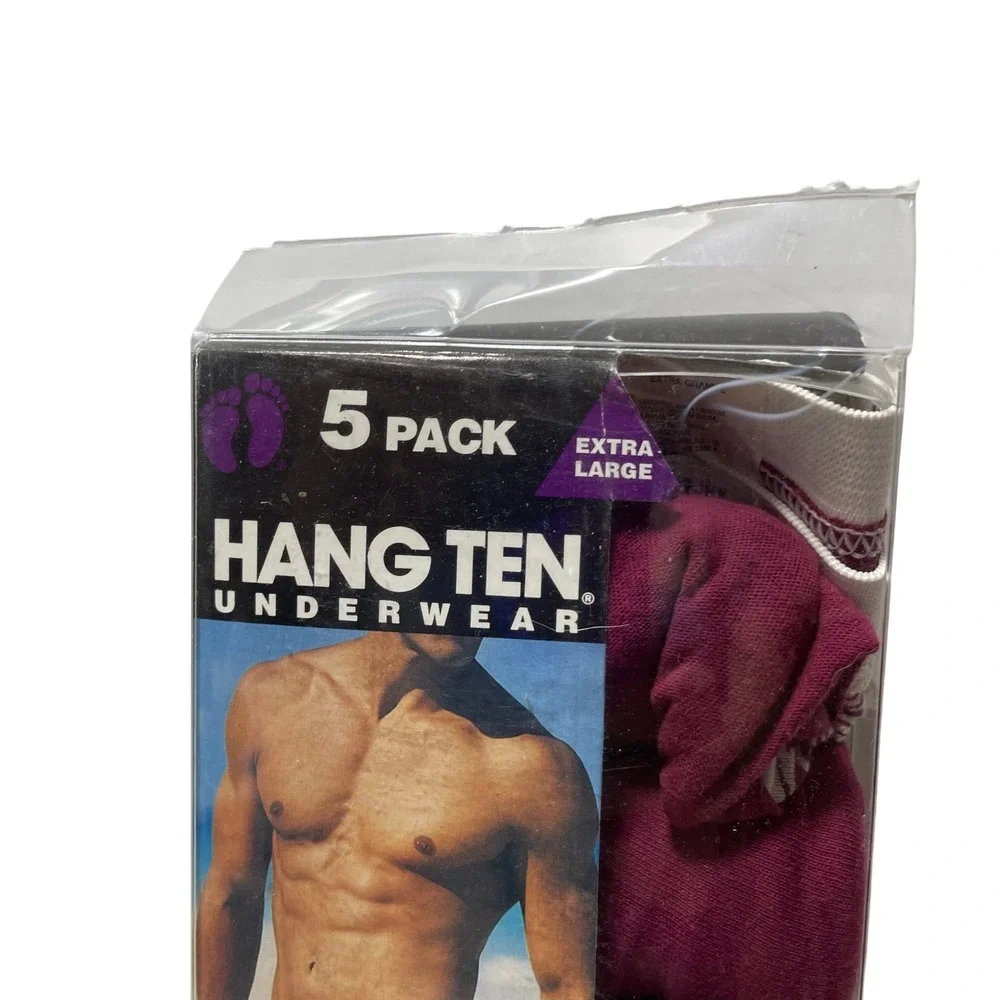 Hang Ten Underwear XL Open Pack 4 String Bikini Signature Waist NEW